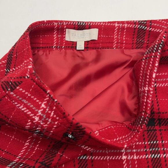 TALBOTS Women’s 8P Red Wool Blend Skirt - Picture 2 of 3